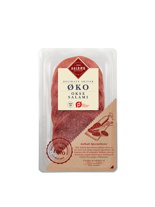 Aalbæk ØKO Okse Salami Delikate skiver 60 g