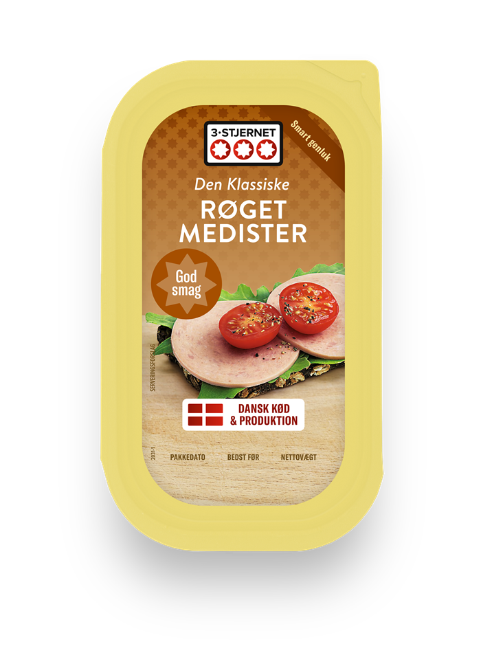 911445 3 Stjernet Denklassiske Røget.Medister 125G (1)